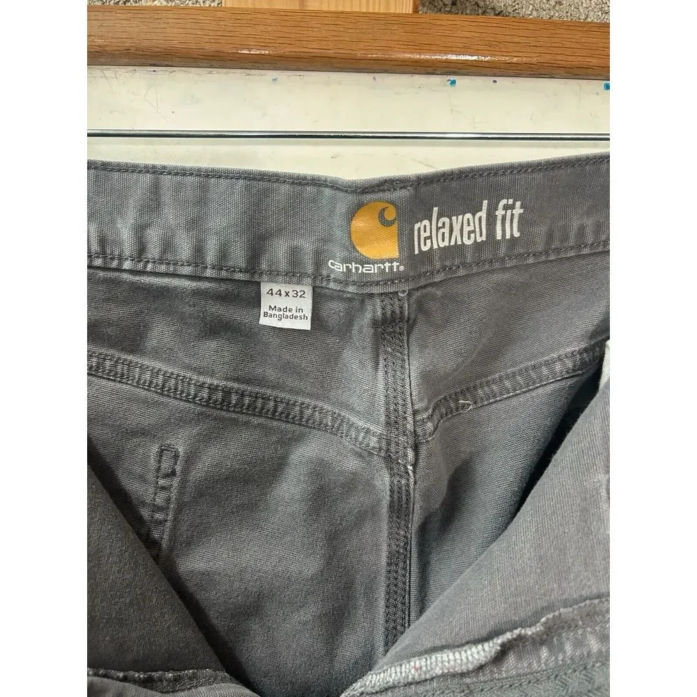 Carhartt Relaxed Fit Canvas Work Pants Men's Size 44X32 #102517-039 Gray‎